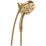Brizo Essential™ Shower: Linear Round H<sub>2</sub>Okinetic<sup>®</sup> Multi-Function Hydrati® 2|1 Shower In Polished Gold