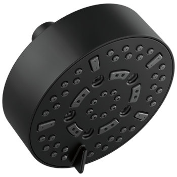 Brizo Essential™ Shower: 5” Linear Round H2Okinetic® Multi-Function Wall Mount Shower Head - 2.5 GPM In Matte Black