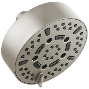 Brizo Essential™ Shower: 5” Linear Round H2Okinetic® Multi-Function Wall Mount Shower Head – 1.75 GPM In Luxe Nickel