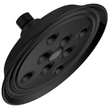 Brizo Essential™ Shower: 7" Classic Round H<sub>2</sub>Okinetic<sup>®</sup> Single Function Wall Mount Showerhead In Matte Black