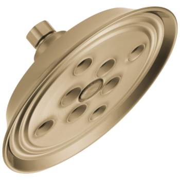 Brizo Essential™ Shower: 7" Classic Round H<sub>2</sub>Okinetic<sup>®</sup> Single Function Wall Mount Showerhead In Luxe Gold