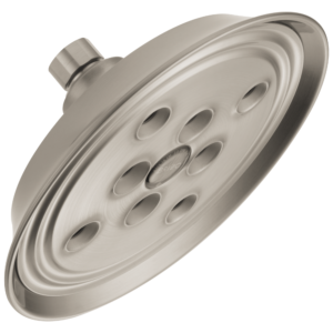 Brizo Essential™ Shower: 7″ Classic Round H2Okinetic® Single Function Wall Mount Showerhead In Luxe Nickel