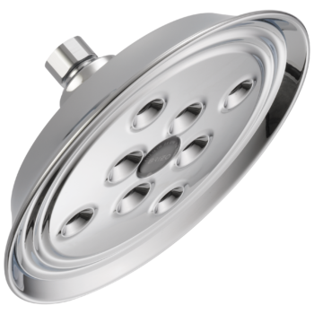 Brizo Essential™ Shower: 7" Classic Round H<sub>2</sub>Okinetic<sup>®</sup> Single Function Wall Mount Showerhead In Chrome