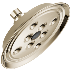 Brizo Essential™ Shower: 7″ Classic Round H2Okinetic® Single Function Wall Mount Showerhead In Polished Nickel