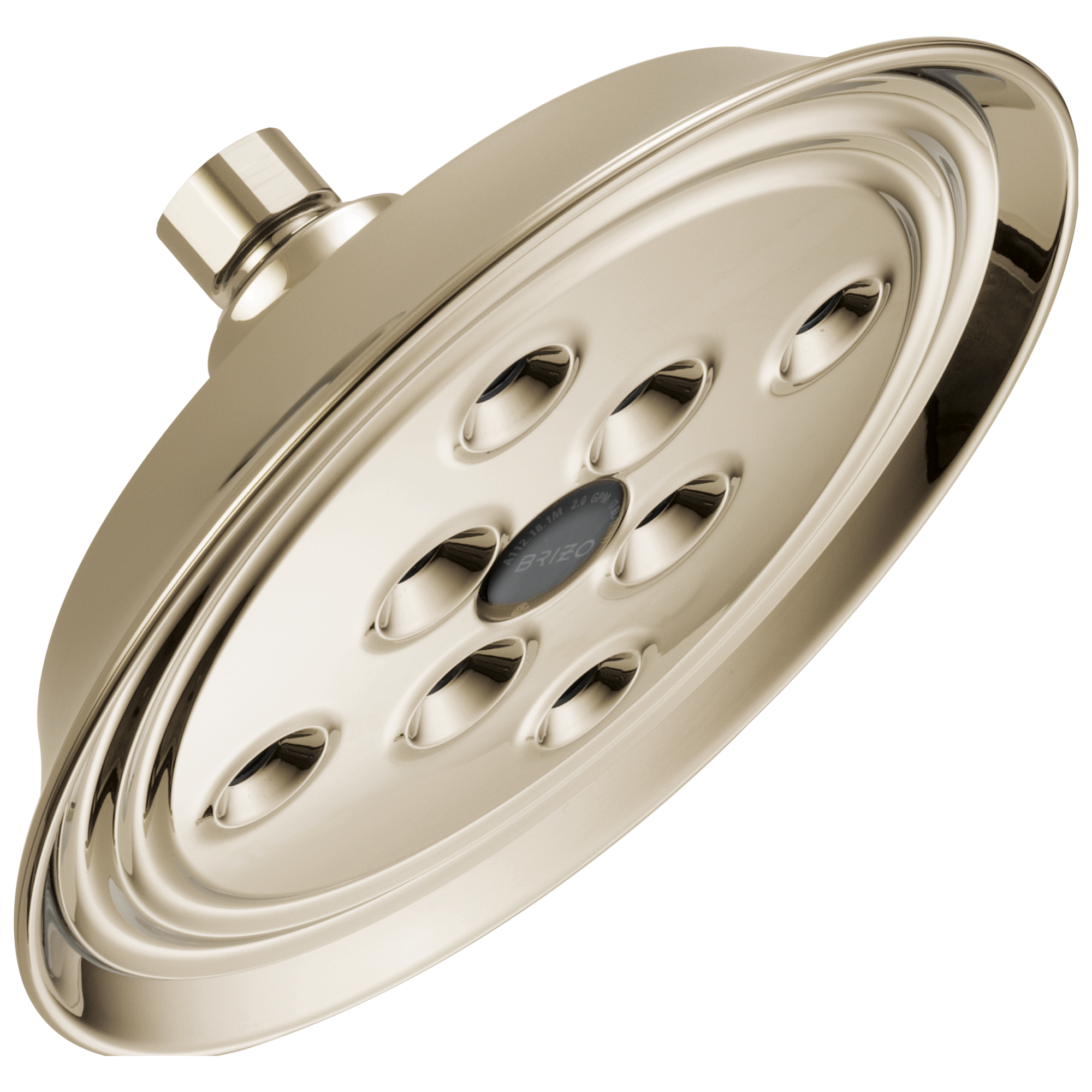Brizo Essential™ Shower: 7" Classic Round H<sub>2</sub>Okinetic<sup>®</sup> Single Function Wall Mount Showerhead In Polished Nickel