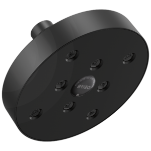 Brizo Essential™ Shower: 5″ Linear Round H2Okinetic® Single Function Wall Mount Showerhead In Matte Black