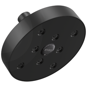 Brizo Essential™ Shower: 5" Linear Round H<sub>2</sub>Okinetic<sup>®</sup> Single Function Wall Mount Showerhead In Matte Black
