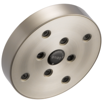 Brizo Essential™ Shower: 5" Linear Round H<sub>2</sub>Okinetic<sup>®</sup> Single Function Wall Mount Showerhead In Brushed Nickel