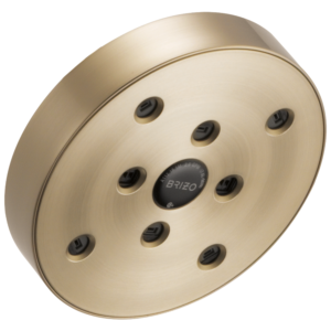 Brizo Essential™ Shower: 5″ Linear Round H2Okinetic® Single Function Wall Mount Showerhead In Luxe Gold