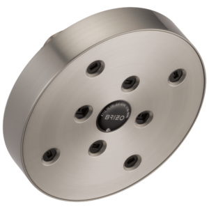 Brizo Essential™ Shower: 5″ Linear Round H2Okinetic® Single Function Wall Mount Showerhead In Luxe Nickel