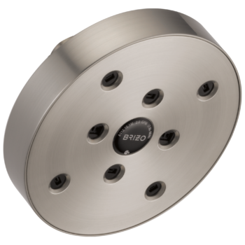 Brizo Essential™ Shower: 5" Linear Round H<sub>2</sub>Okinetic<sup>®</sup> Single Function Wall Mount Showerhead In Luxe Nickel