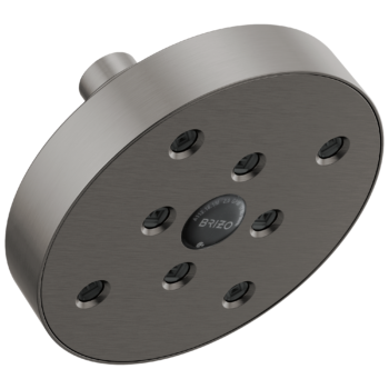 Brizo Essential™ Shower: 5" Linear Round H<sub>2</sub>Okinetic<sup>®</sup> Single Function Wall Mount Showerhead In Luxe Steel