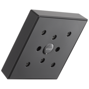 Brizo Essential™ Shower: 5” Linear Square H2Okinetic® Single Function Wall Mount Showerhead In Matte Black