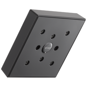 Brizo Essential™ Shower: 5” Linear Square H<sub>2</sub>Okinetic<sup>®</sup> Single Function Wall Mount Showerhead In Matte Black