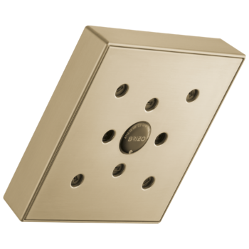 Brizo Essential™ Shower: 5” Linear Square H<sub>2</sub>Okinetic<sup>®</sup> Single Function Wall Mount Showerhead In Luxe Gold