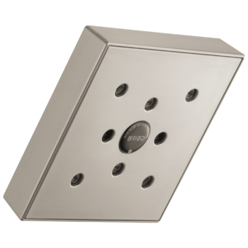 Brizo Essential™ Shower: 5” Linear Square H<sub>2</sub>Okinetic<sup>®</sup> Single Function Wall Mount Showerhead In Luxe Nickel