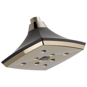 Brizo Charlotte®: RAINCAN SHOWERHEAD WITH H2OKinetic® TECHNOLOGY In Cocoa Bronze / Polished Nickel