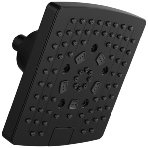 Brizo Essential™ Shower: 7” Linear Square H2Okinetic® Multi-Function Wall Mount Showerhead In Matte Black