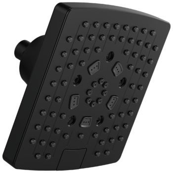 Brizo Essential™ Shower: 7” Linear Square H<sub>2</sub>Okinetic<sup>®</sup> Multi-Function Wall Mount Showerhead In Matte Black