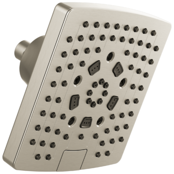 Brizo Essential™ Shower: 7” Linear Square H<sub>2</sub>Okinetic<sup>®</sup> Multi-Function Wall Mount Showerhead In Brushed Nickel