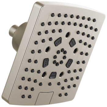 Brizo Essential™ Shower: 7" Linear Square H2Okinetic® Multi-Function Wall Mount Shower Head - 2.5 GPM In Luxe Nickel
