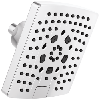 Brizo Essential™ Shower: 7” Linear Square H<sub>2</sub>Okinetic<sup>®</sup> Multi-Function Wall Mount Showerhead In Chrome