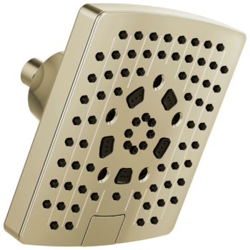 Brizo Essential™ Shower: 7” Linear Square H<sub>2</sub>Okinetic<sup>®</sup> Multi-Function Wall Mount Showerhead In Polished Nickel