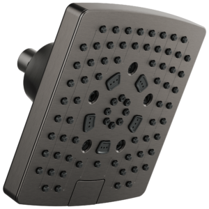 Brizo Essential™ Shower: 7” Linear Square H2Okinetic® Multi-Function Wall Mount Showerhead In Luxe Steel