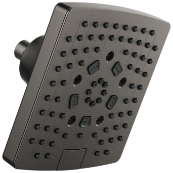 Brizo Essential™ Shower: 7” Linear Square H<sub>2</sub>Okinetic<sup>®</sup> Multi-Function Wall Mount Showerhead In Luxe Steel