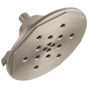 Brizo Rook®: 8” H2Okinetic® Round Multi-Function Wall Mount Showerhead In Luxe Nickel