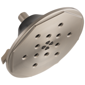 Brizo Rook®: 8” H2Okinetic® Round Multi-Function Wall Mount Showerhead In Luxe Nickel / Matte Black