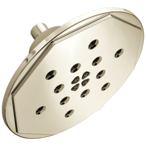Brizo Rook®: 8” H2Okinetic® Round Multi-Function Wall Mount Showerhead In Polished Nickel