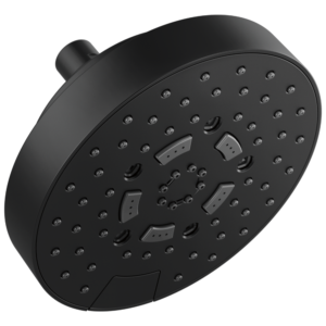 Brizo Essential™ Shower: 7″ Linear Round H2Okinetic® Multi-Function Wall Mount Shower Head – 1.75 GPM In Matte Black