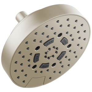 Brizo Essential™ Shower: 7” Linear Round H2Okinetic® Multi-Function Wall Mount Shower Head – 1.5 GPM In Brushed Nickel