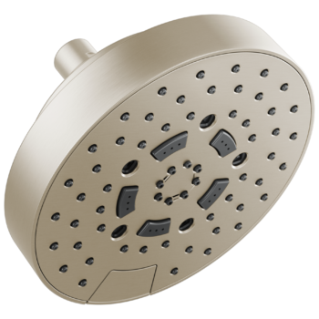 Brizo Essential™ Shower: 7" Linear Round H2Okinetic® Multi-Function Wall Mount Shower Head - 2.5 GPM In Brushed Nickel