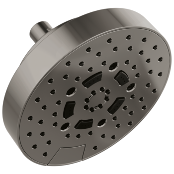 Brizo Allaria™: 7" Linear Round H2Okinetic® Multi-Function Wall Mount Shower Head - 1.75 GPM In Brilliance Black Onyx