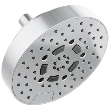 Brizo Essential™ Shower: 7" Linear Round H2Okinetic® Multi-Function Wall Mount Shower Head - 2.5 GPM In Chrome