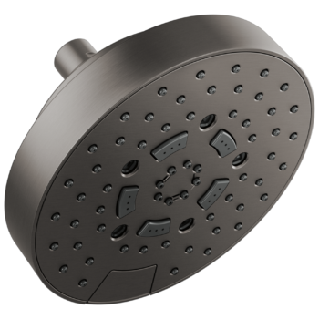 Brizo Essential™ Shower: 7” Linear Round H2Okinetic® Multi-Function Wall Mount Shower Head - 1.5 GPM In Luxe Steel