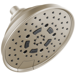 Brizo Essential™ Shower: 7″ Classic Round H2Okinetic® Multi-Function Wall Mount Shower Head – 1.75 GPM In Brushed Nickel