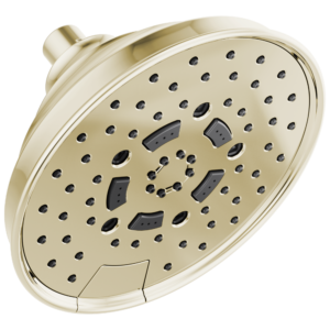 Brizo Essential™ Shower: 7″ Classic Round H2Okinetic® Multi-Function Wall Mount Shower Head – 1.75 GPM In Polished Nickel