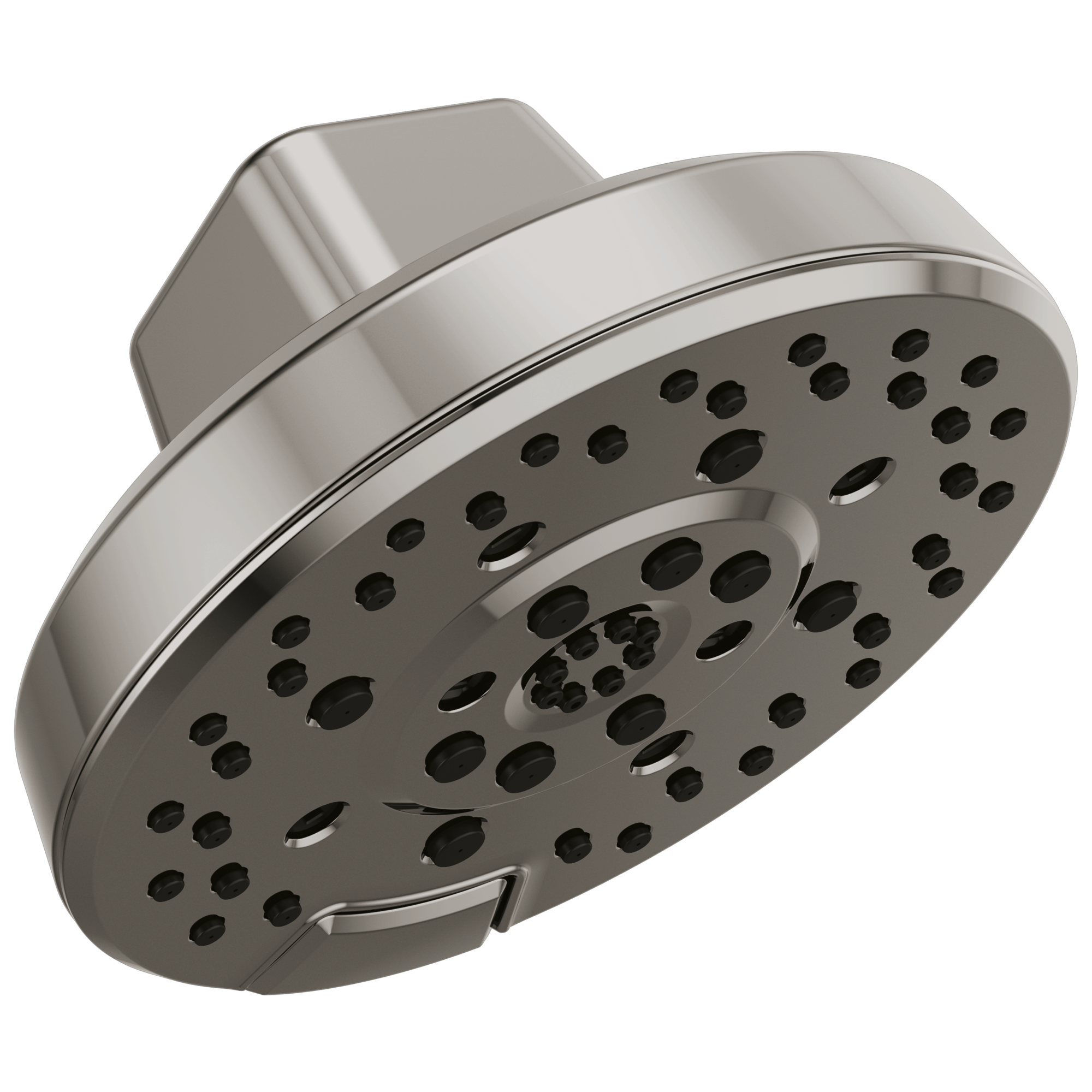 Brizo Levoir™: H2OKinetic® Round Multi-Function Showerhead In Brilliance Black Onyx