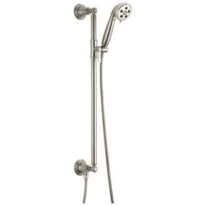 Brizo Essential™ Shower: H2Okinetic Multi-function Slide Bar Handshower In Brushed Nickel