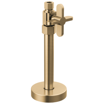 Brizo Odin®: Straight Supply Stop Valve with Cross Handle In Luxe Gold
