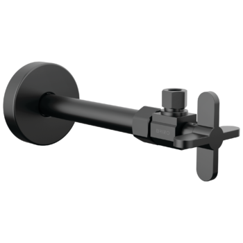 Brizo Odin®: Angled Supply Stop Valve with Cross Handle In Matte Black