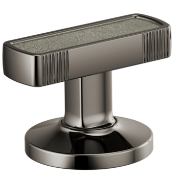Brizo Kintsu®: Widespread Lavatory Knob with Concrete Inlay Handle Kit In Brilliance Black Onyx