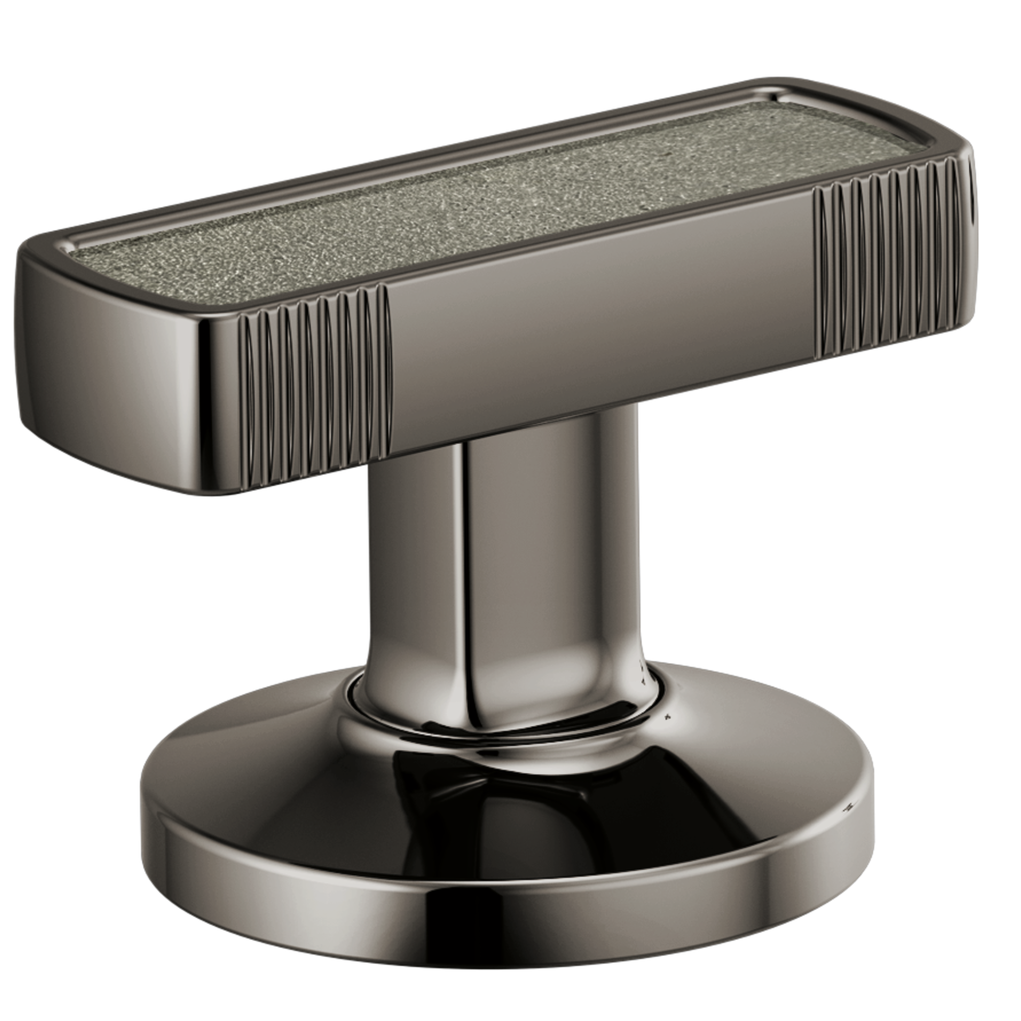 Brizo Kintsu®: Widespread Lavatory Knob with Concrete Inlay Handle Kit In Brilliance Black Onyx