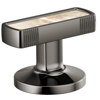 Brizo Kintsu®: Widespread Lavatory Knob with Mother of Pearl Inlay Handle Kit In Brilliance Black Onyx