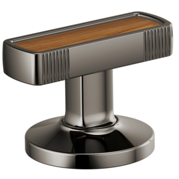 Brizo Kintsu®: Widespread Lavatory Knob with Wood Inlay Handle Kit In Brilliance Black Onyx
