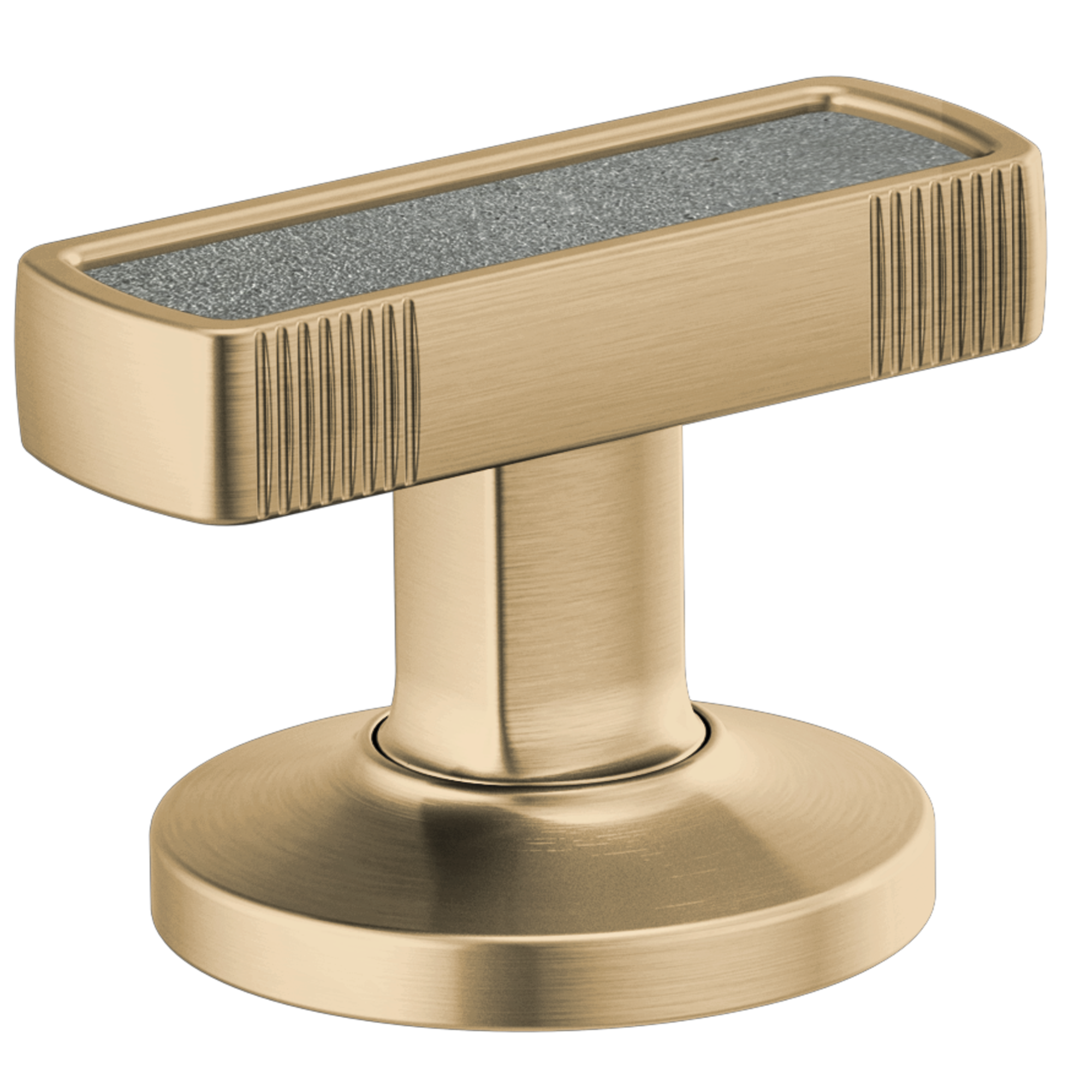 Brizo Kintsu®: Widespread Lavatory Knob with Concrete Inlay Handle Kit In Luxe Gold