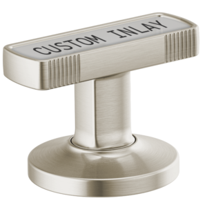 Brizo Kintsu®: Widespread Lavatory Knob with Custom Inlay Handle Kit In Luxe Nickel